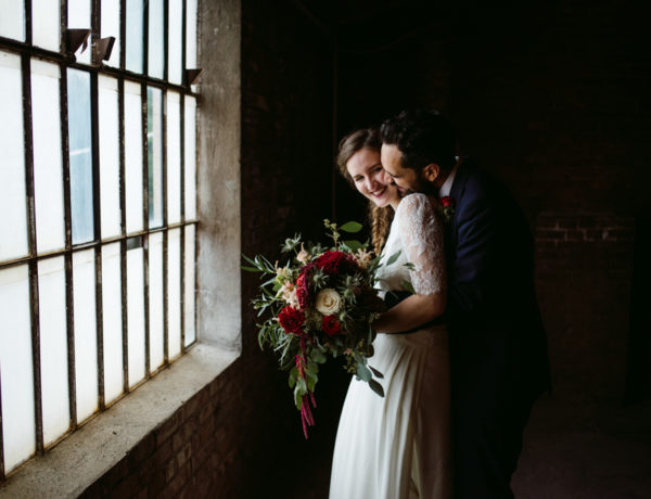 Industrial wedding in a factory