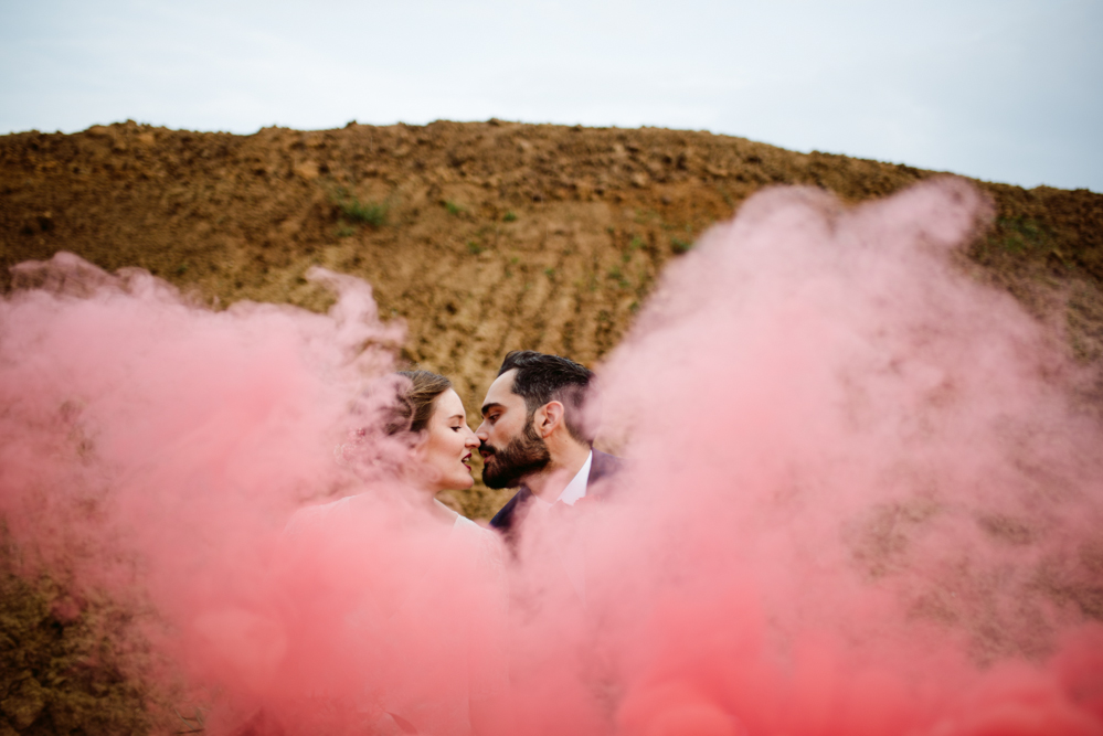 Industrial wedding in a factory