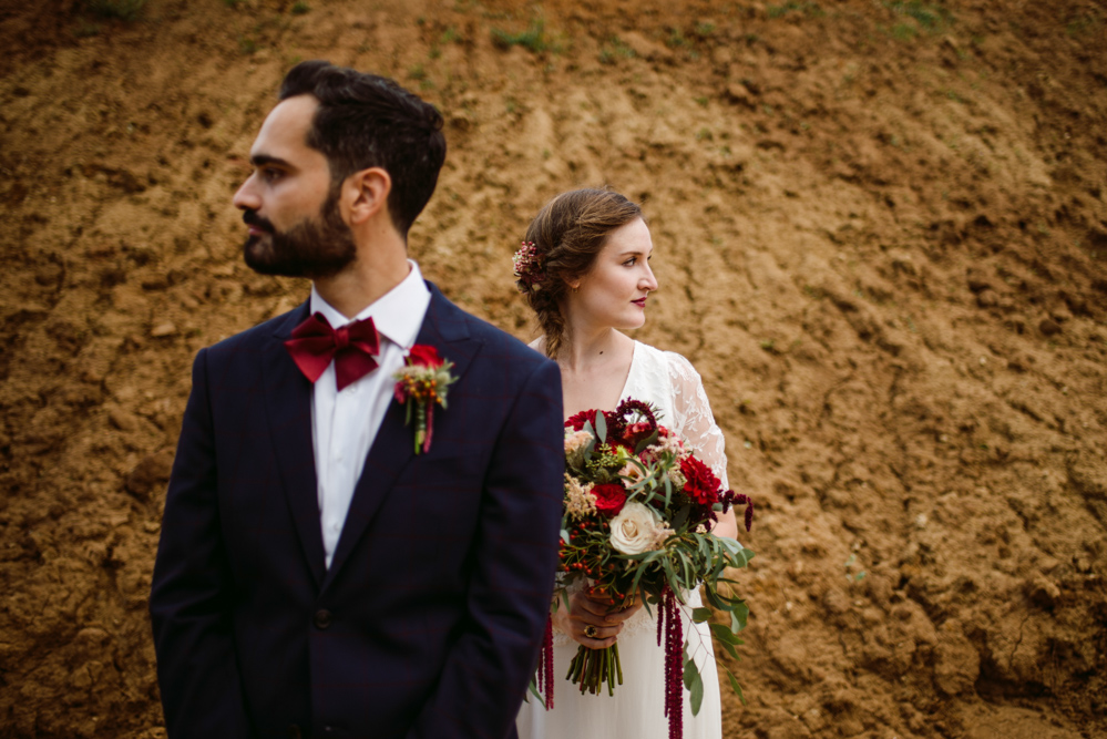 Industrial wedding in a factory